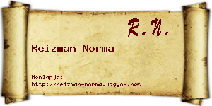 Reizman Norma névjegykártya